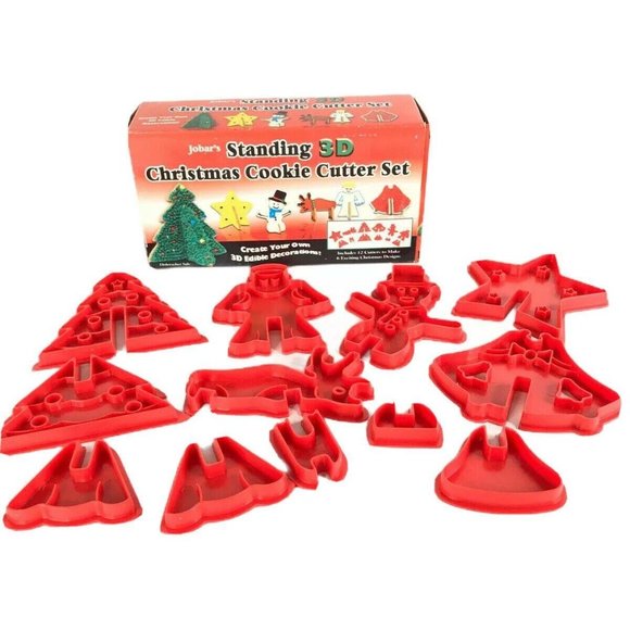 Jobar's Standing 3D Christmas Cookie Cutter Set 6 Designs New in Box Star Angel - Picture 1 of 11